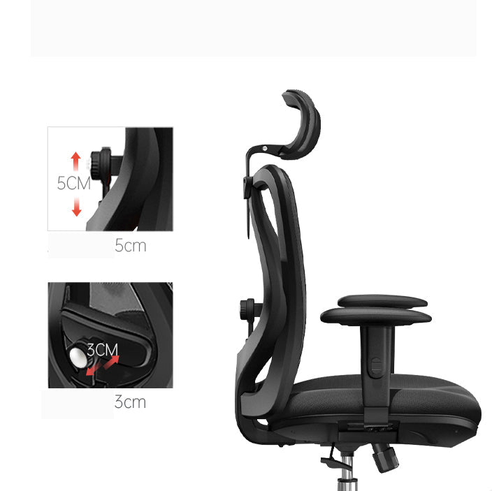 High Back Office Chair With Sponge Seat Fixed/Adjustable Arm Office Chair Clearhalo 'furn' 'furn_office_chair' 'Furniture' 'furniture_office_chair' 'Office Chairs' 'Office Furniture' 'office_chair' 5056554