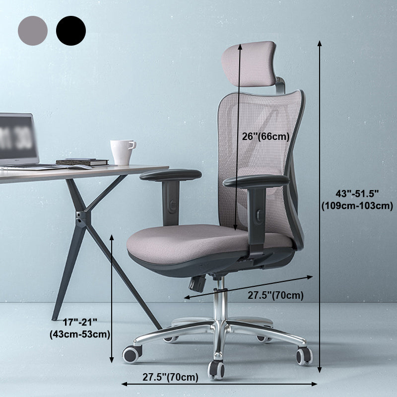 High Back Office Chair With Sponge Seat Fixed/Adjustable Arm Office Chair Clearhalo 'furn' 'furn_office_chair' 'Furniture' 'furniture_office_chair' 'Office Chairs' 'Office Furniture' 'office_chair' 5056558