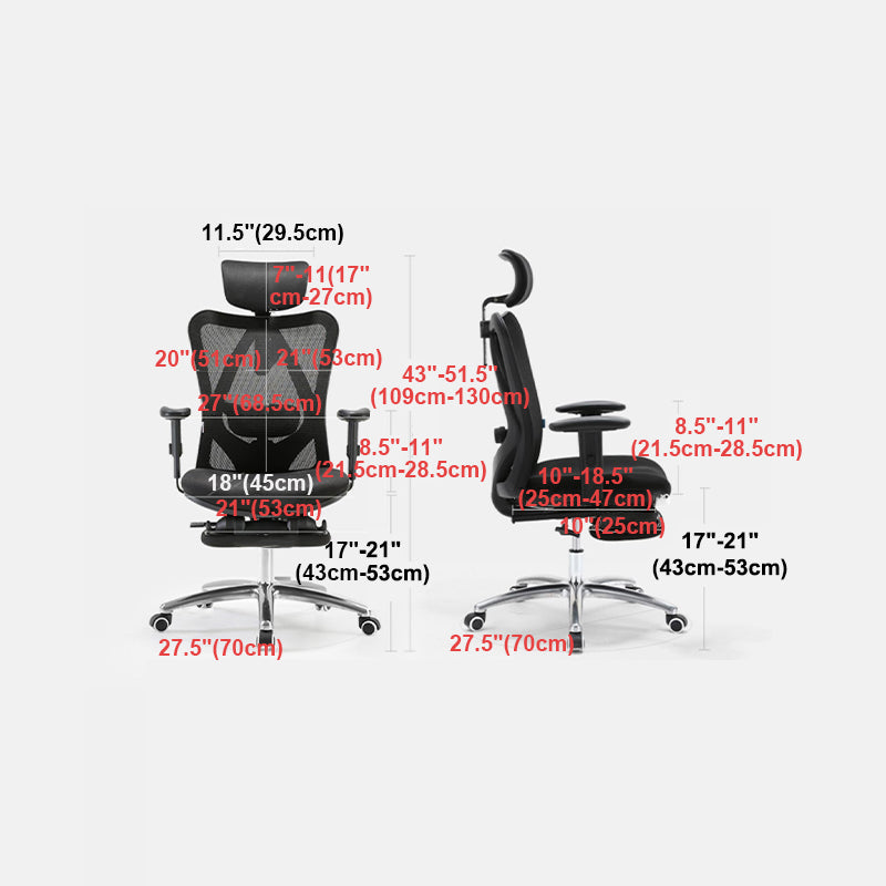 High Back Office Chair With Sponge Seat Fixed/Adjustable Arm Office Chair Clearhalo 'furn' 'furn_office_chair' 'Furniture' 'furniture_office_chair' 'Office Chairs' 'Office Furniture' 'office_chair' 5056559