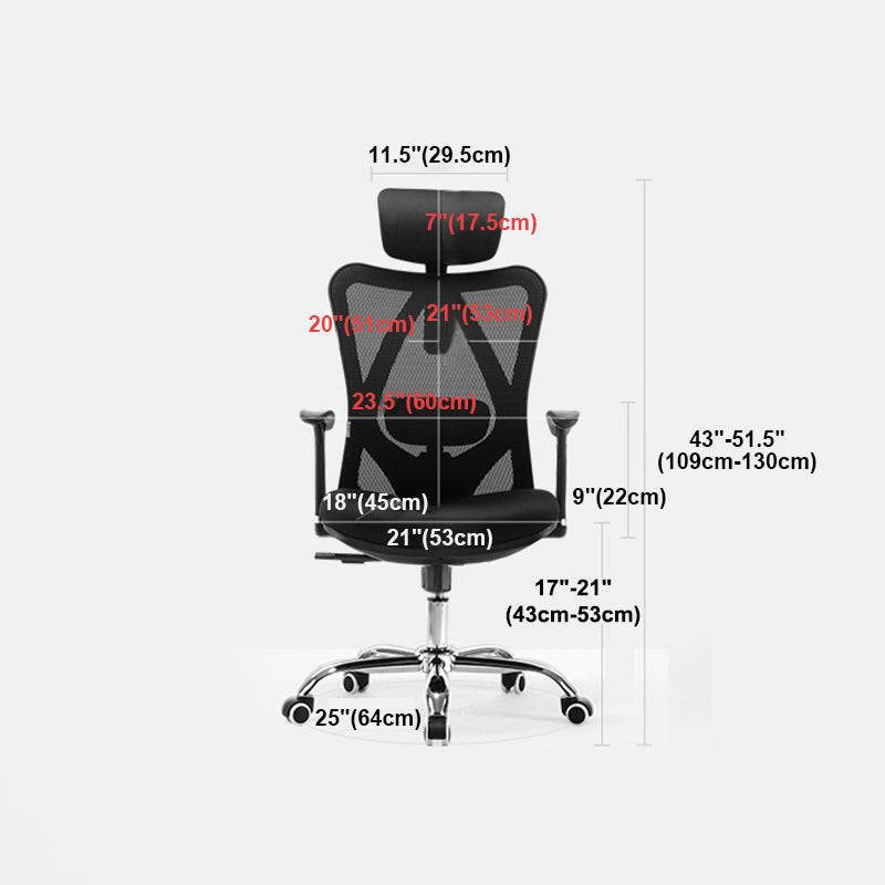 High Back Office Chair With Sponge Seat Fixed/Adjustable Arm Office Chair Clearhalo 'furn' 'furn_office_chair' 'Furniture' 'furniture_office_chair' 'Office Chairs' 'Office Furniture' 'office_chair' 5056560