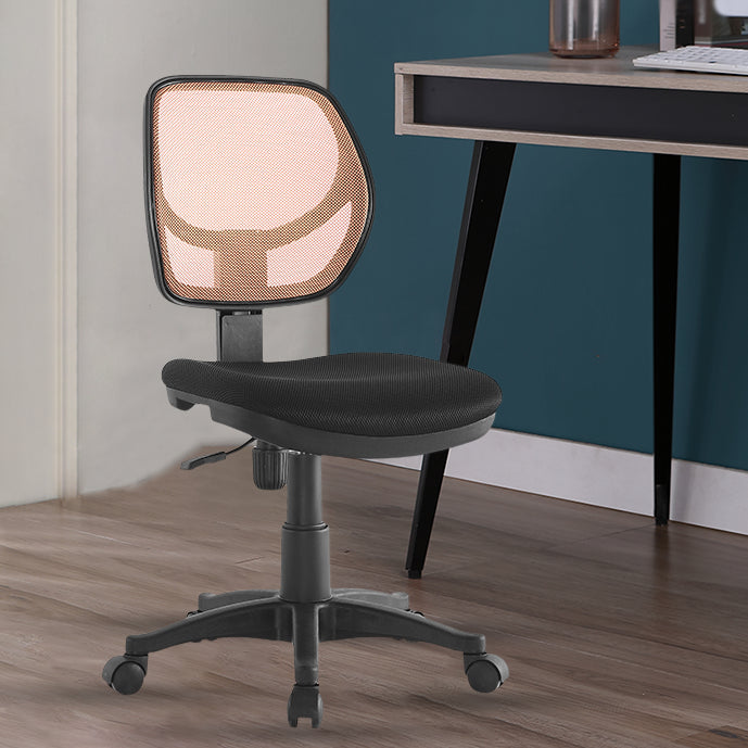 Mid-back Office Chair Mesh Sponge/Latex Seat Adjustable Office Chair Orange Clearhalo 'furn' 'furn_office_chair' 'Furniture' 'furniture_office_chair' 'Office Chairs' 'Office Furniture' 'office_chair' 5056563