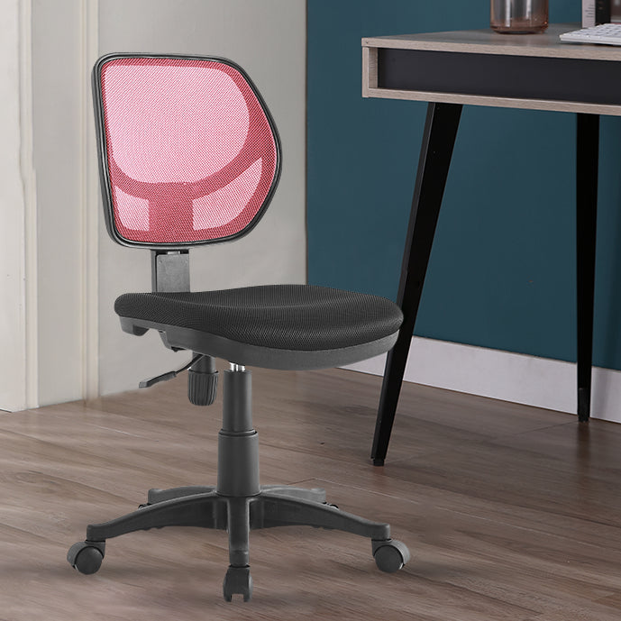 Mid-back Office Chair Mesh Sponge/Latex Seat Adjustable Office Chair Red Clearhalo 'furn' 'furn_office_chair' 'Furniture' 'furniture_office_chair' 'Office Chairs' 'Office Furniture' 'office_chair' 5056565