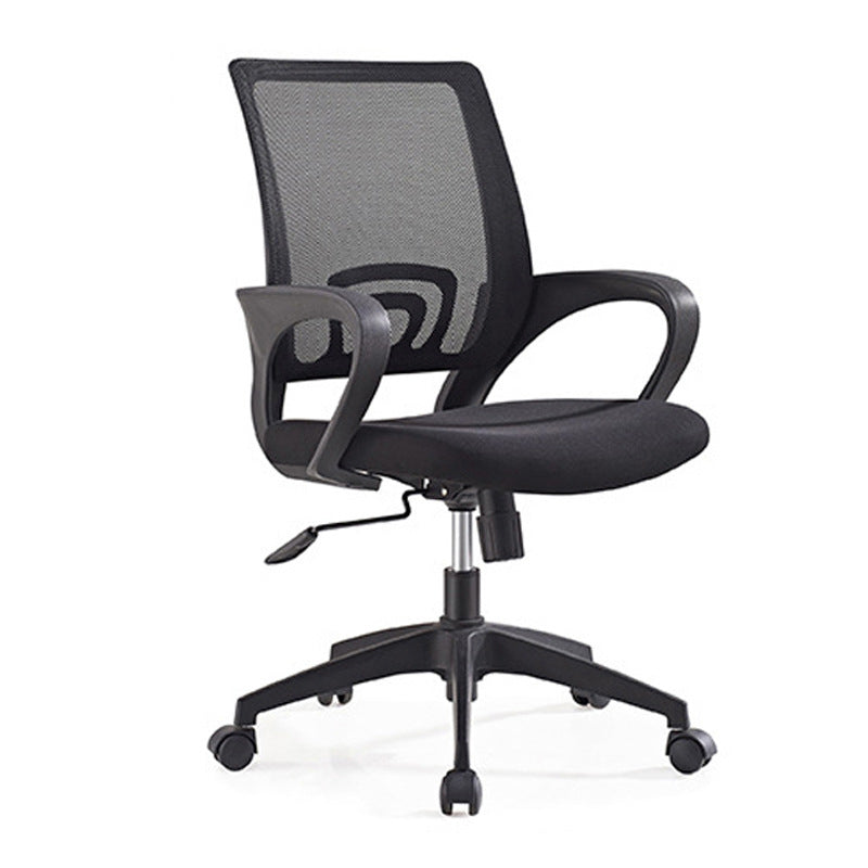 Middle Back Office Chair Fixed Arm Office Chair with Gauze Sponge Cushion Clearhalo 'furn' 'furn_office_chair' 'Furniture' 'furniture_office_chair' 'Office Chairs' 'Office Furniture' 'office_chair' 5056577