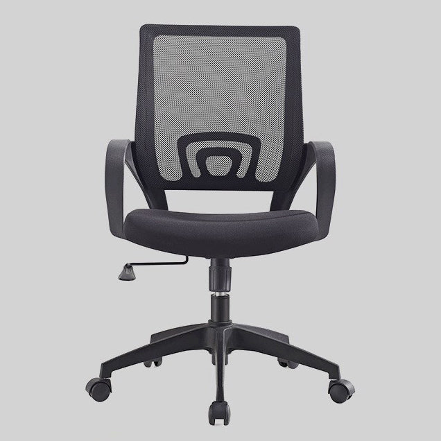 Middle Back Office Chair Fixed Arm Office Chair with Gauze Sponge Cushion Clearhalo 'furn' 'furn_office_chair' 'Furniture' 'furniture_office_chair' 'Office Chairs' 'Office Furniture' 'office_chair' 5056584