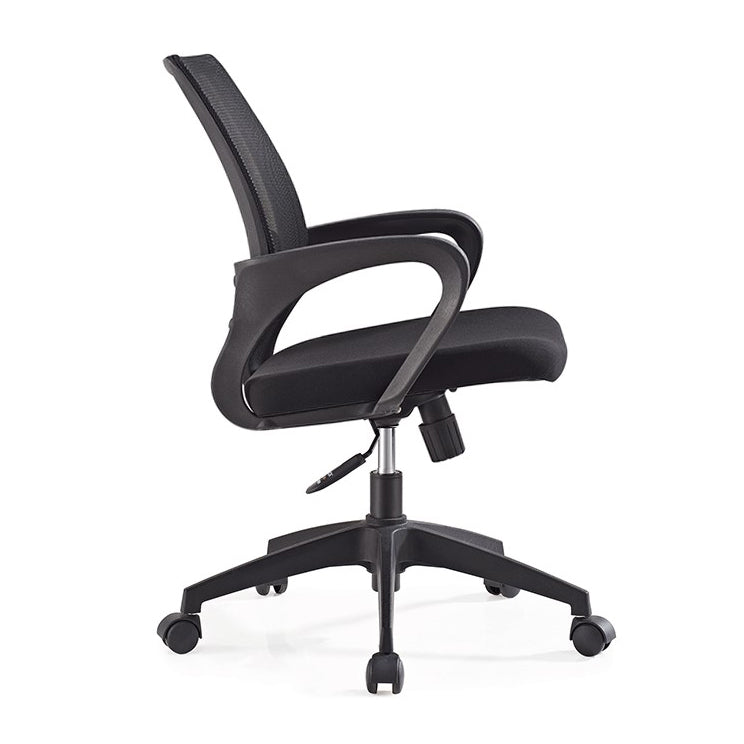 Middle Back Office Chair Fixed Arm Office Chair with Gauze Sponge Cushion Clearhalo 'furn' 'furn_office_chair' 'Furniture' 'furniture_office_chair' 'Office Chairs' 'Office Furniture' 'office_chair' 5056586