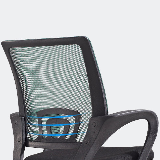 Middle Back Office Chair Fixed Arm Office Chair with Gauze Sponge Cushion Clearhalo 'furn' 'furn_office_chair' 'Furniture' 'furniture_office_chair' 'Office Chairs' 'Office Furniture' 'office_chair' 5056592