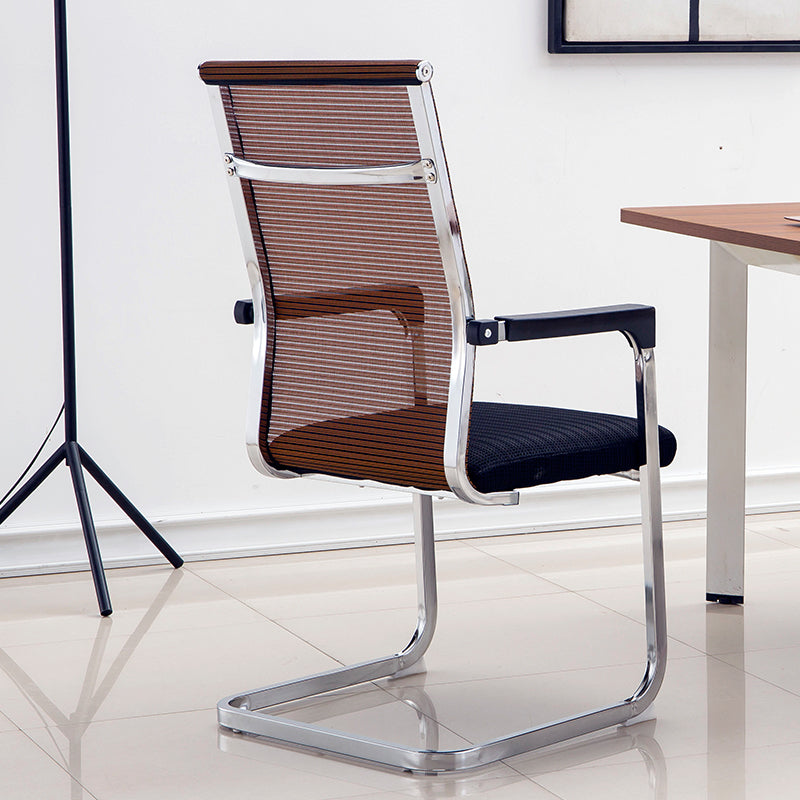 Medium/High Back Office Chair Metal Leg Mesh Back Sponge Cushion Office Chair Orange High-Back (Over 22 in.) Clearhalo 'furn' 'furn_office_chair' 'Furniture' 'furniture_office_chair' 'Office Chairs' 'Office Furniture' 'office_chair' 5056624