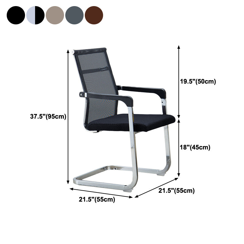 Medium/High Back Office Chair Metal Leg Mesh Back Sponge Cushion Office Chair Clearhalo 'furn' 'furn_office_chair' 'Furniture' 'furniture_office_chair' 'Office Chairs' 'Office Furniture' 'office_chair' 5056627