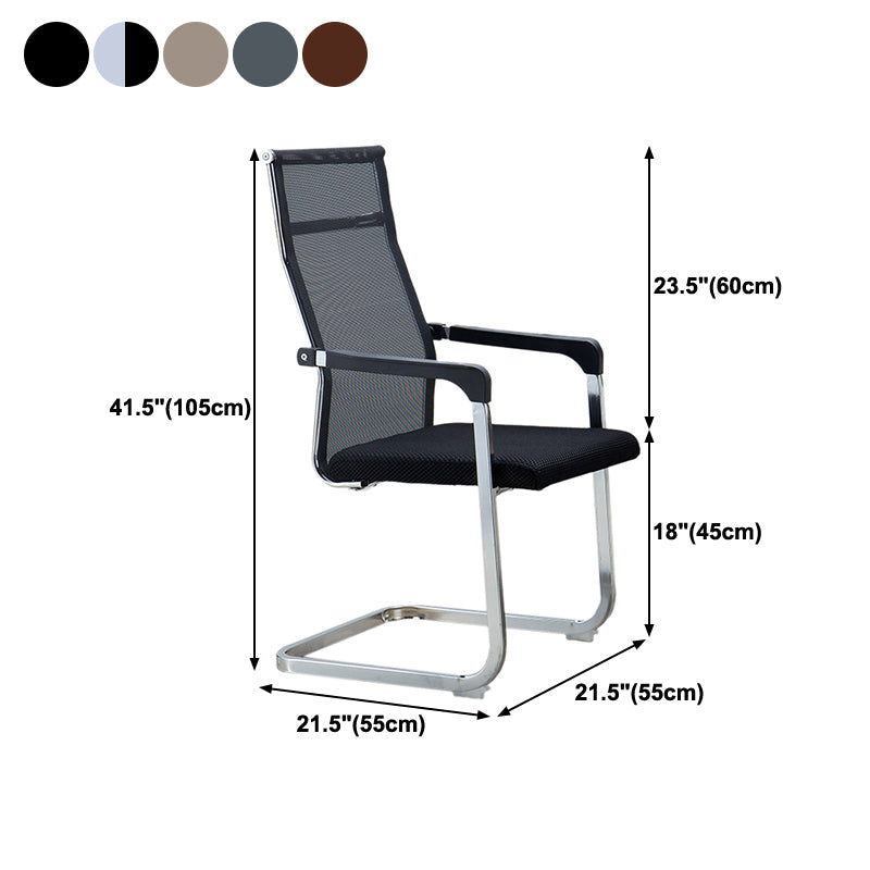 Medium/High Back Office Chair Metal Leg Mesh Back Sponge Cushion Office Chair Clearhalo 'furn' 'furn_office_chair' 'Furniture' 'furniture_office_chair' 'Office Chairs' 'Office Furniture' 'office_chair' 5056630