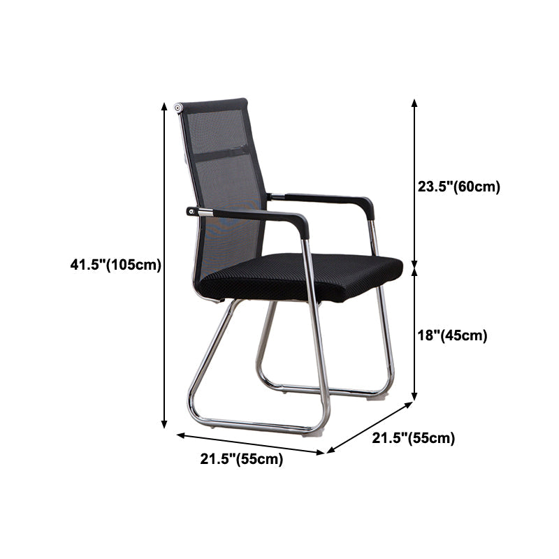 Medium/High Back Office Chair Metal Leg Mesh Back Sponge Cushion Office Chair Clearhalo 'furn' 'furn_office_chair' 'Furniture' 'furniture_office_chair' 'Office Chairs' 'Office Furniture' 'office_chair' 5056632