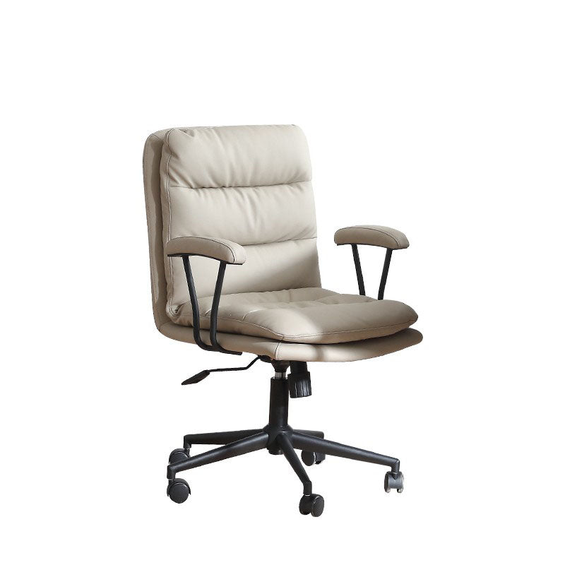 Leather Managers Chair Swivel Ergonomic Executive Chair for Office White-Black Clearhalo 'furn' 'furn_office_chair' 'Furniture' 'furniture_office_chair' 'Office Chairs' 'Office Furniture' 'office_chair' 5056634