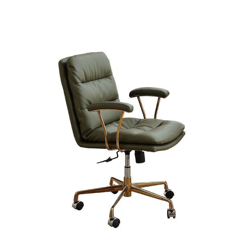 Leather Managers Chair Swivel Ergonomic Executive Chair for Office Olive Green Clearhalo 'furn' 'furn_office_chair' 'Furniture' 'furniture_office_chair' 'Office Chairs' 'Office Furniture' 'office_chair' 5056641