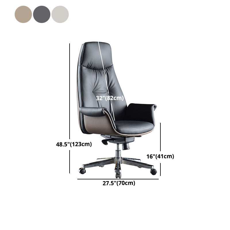 Contemporary Managers Chair Wheels Fixed Arms Tilt Mechanism Executive Chair Clearhalo 'furn' 'furn_office_chair' 'Furniture' 'furniture_office_chair' 'Office Chairs' 'Office Furniture' 'office_chair' 5056678