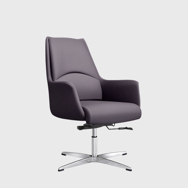 Modern & Contemporary Executive Chair Fixed Arms Ergonomic Managers Chair Coffee Without Casters Mid-Back (14-22 in.) Clearhalo 'furn' 'furn_office_chair' 'Furniture' 'furniture_office_chair' 'Office Chairs' 'Office Furniture' 'office_chair' 5056694