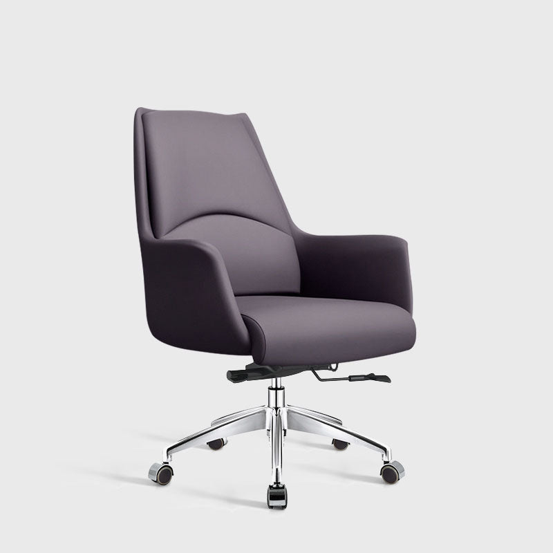 Modern & Contemporary Executive Chair Fixed Arms Ergonomic Managers Chair Coffee Casters Mid-Back (14-22 in.) Clearhalo 'furn' 'furn_office_chair' 'Furniture' 'furniture_office_chair' 'Office Chairs' 'Office Furniture' 'office_chair' 5056698