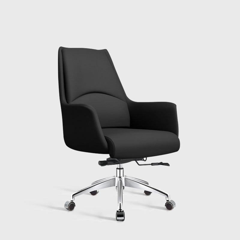 Modern & Contemporary Executive Chair Fixed Arms Ergonomic Managers Chair Black Casters Mid-Back (14-22 in.) Clearhalo 'furn' 'furn_office_chair' 'Furniture' 'furniture_office_chair' 'Office Chairs' 'Office Furniture' 'office_chair' 5056712
