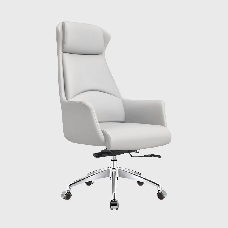 Modern & Contemporary Executive Chair Fixed Arms Ergonomic Managers Chair Grey Casters High-Back (Over 22 in.) Clearhalo 'furn' 'furn_office_chair' 'Furniture' 'furniture_office_chair' 'Office Chairs' 'Office Furniture' 'office_chair' 5056713
