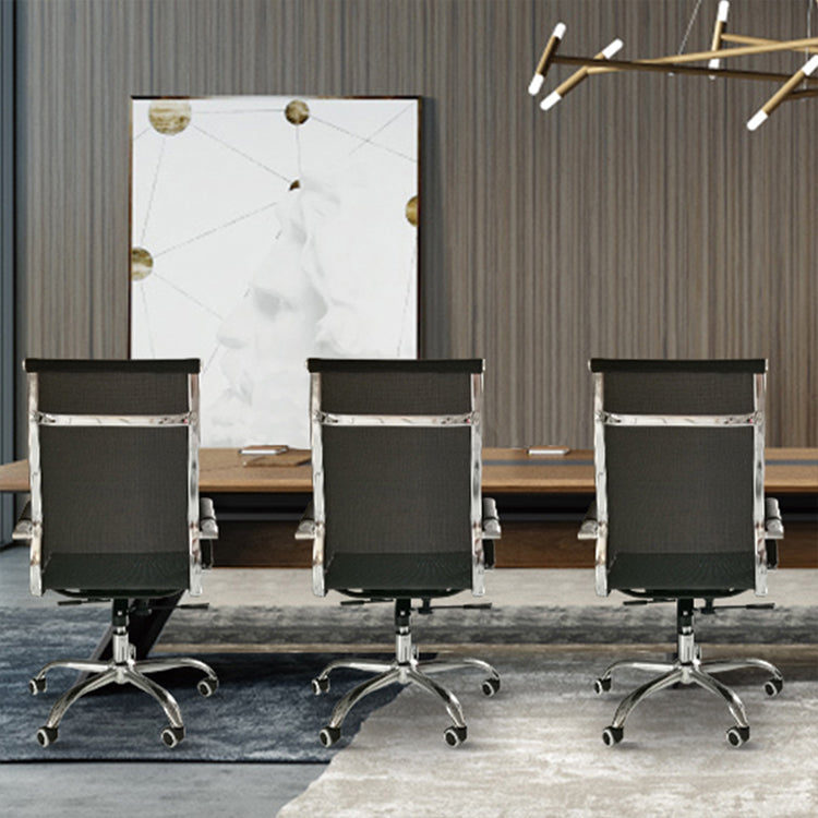 Modern & Contemporary Black Office Chair Fixed Arms Mesh Office Chair Clearhalo 'furn' 'furn_office_chair' 'Furniture' 'furniture_office_chair' 'Office Chairs' 'Office Furniture' 'office_chair' 5056741