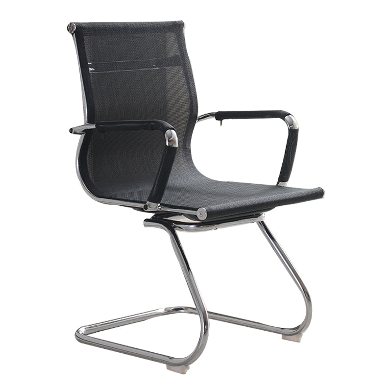 Modern & Contemporary Black Office Chair Fixed Arms Mesh Office Chair 1 Piece Mid-Back (14-22 in.) Casters Not Included Clearhalo 'furn' 'furn_office_chair' 'Furniture' 'furniture_office_chair' 'Office Chairs' 'Office Furniture' 'office_chair' 5056743