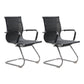 Modern & Contemporary Black Office Chair Fixed Arms Mesh Office Chair 2 Piece Set Mid-Back (14-22 in.) Casters Not Included Clearhalo 'furn' 'furn_office_chair' 'Furniture' 'furniture_office_chair' 'Office Chairs' 'Office Furniture' 'office_chair' 5056745