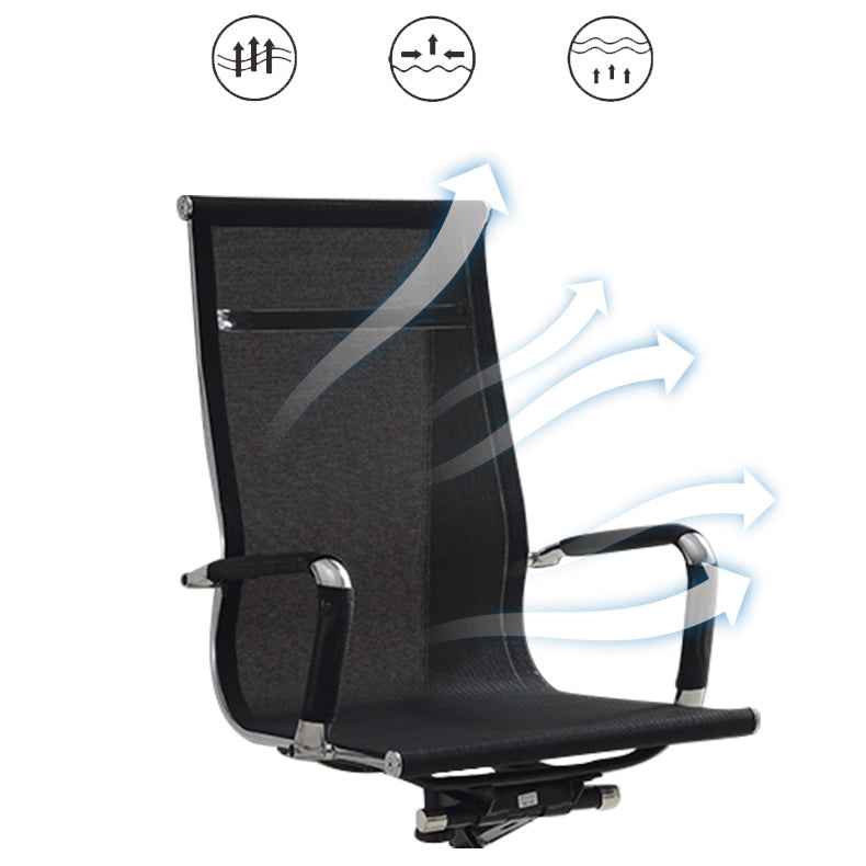 Modern & Contemporary Black Office Chair Fixed Arms Mesh Office Chair Clearhalo 'furn' 'furn_office_chair' 'Furniture' 'furniture_office_chair' 'Office Chairs' 'Office Furniture' 'office_chair' 5056748