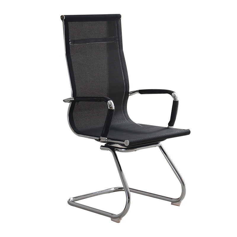 Modern & Contemporary Black Office Chair Fixed Arms Mesh Office Chair 1 Piece High-Back (Over 22 in.) Casters Not Included Clearhalo 'furn' 'furn_office_chair' 'Furniture' 'furniture_office_chair' 'Office Chairs' 'Office Furniture' 'office_chair' 5056753