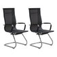 Modern & Contemporary Black Office Chair Fixed Arms Mesh Office Chair 2 Piece Set High-Back (Over 22 in.) Casters Not Included Clearhalo 'furn' 'furn_office_chair' 'Furniture' 'furniture_office_chair' 'Office Chairs' 'Office Furniture' 'office_chair' 5056754