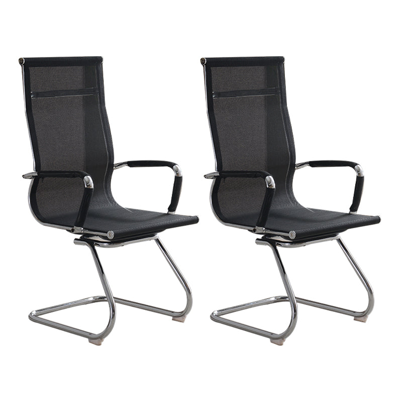 Modern & Contemporary Black Office Chair Fixed Arms Mesh Office Chair 2 Piece Set High-Back (Over 22 in.) Casters Not Included Clearhalo 'furn' 'furn_office_chair' 'Furniture' 'furniture_office_chair' 'Office Chairs' 'Office Furniture' 'office_chair' 5056754