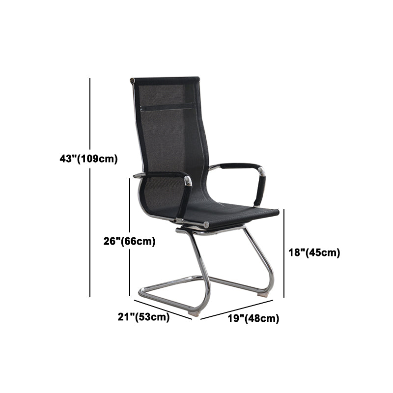 Modern & Contemporary Black Office Chair Fixed Arms Mesh Office Chair Clearhalo 'furn' 'furn_office_chair' 'Furniture' 'furniture_office_chair' 'Office Chairs' 'Office Furniture' 'office_chair' 5056759