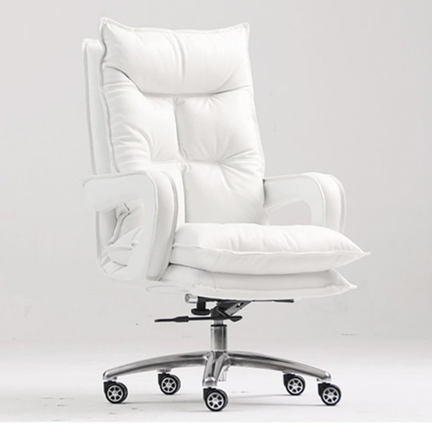 Silver Aluminium Modern Desk Chair with High Back Conference Chair Clearhalo 'furn' 'furn_office_chair' 'Furniture' 'furniture_office_chair' 'Office Chairs' 'Office Furniture' 'office_chair' 5057553