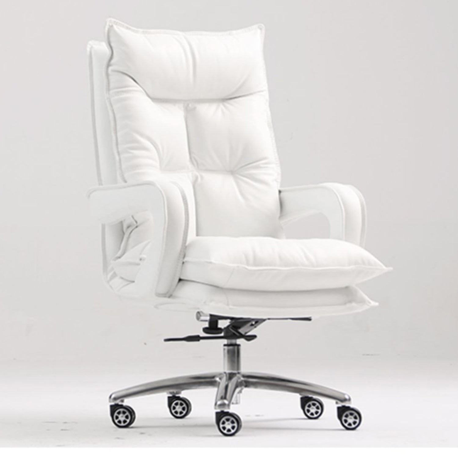 Silver Aluminium Modern Desk Chair with High Back Conference Chair Clearhalo 'furn' 'furn_office_chair' 'Furniture' 'furniture_office_chair' 'Office Chairs' 'Office Furniture' 'office_chair' 5057553