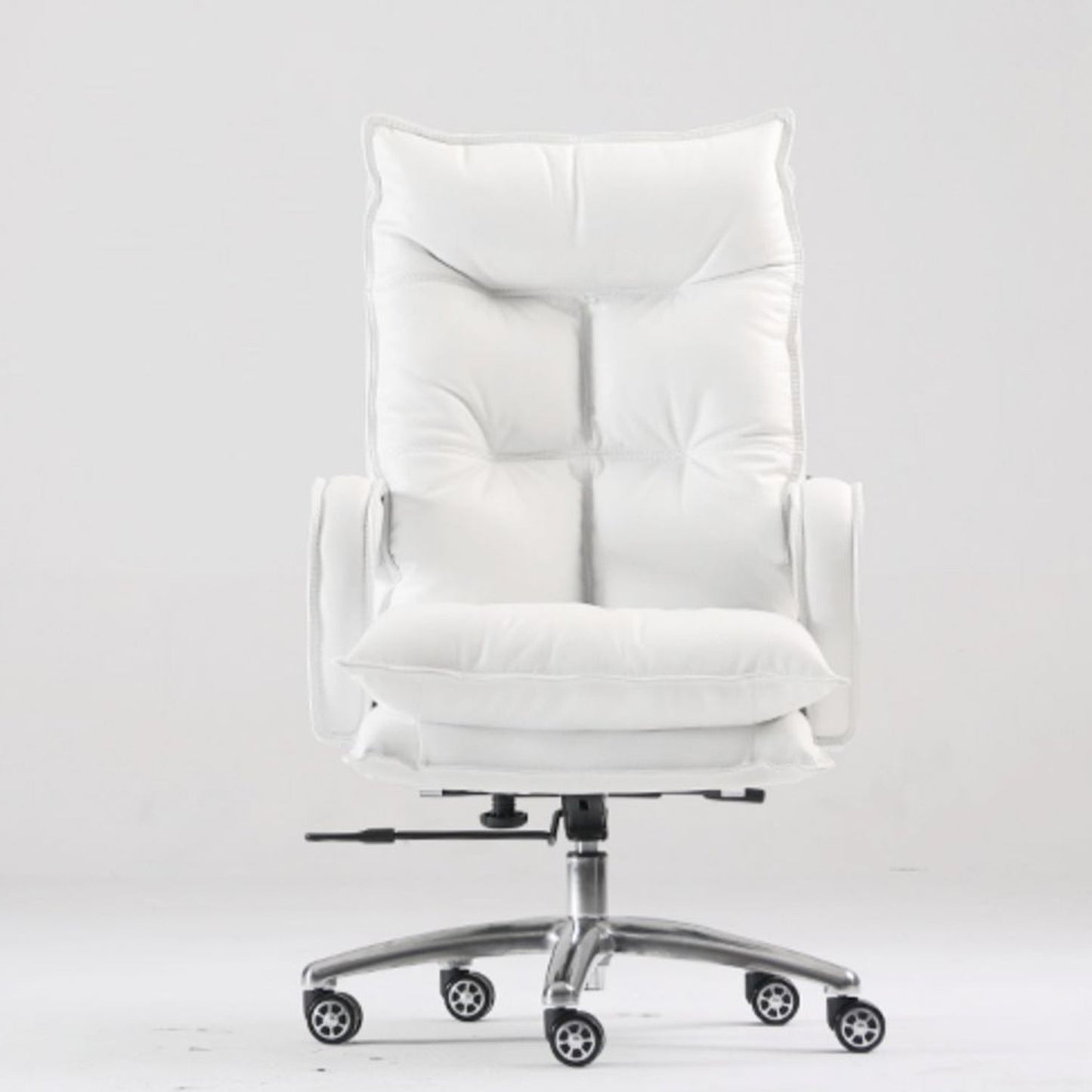 Silver Aluminium Modern Desk Chair with High Back Conference Chair Clearhalo 'furn' 'furn_office_chair' 'Furniture' 'furniture_office_chair' 'Office Chairs' 'Office Furniture' 'office_chair' 5057556