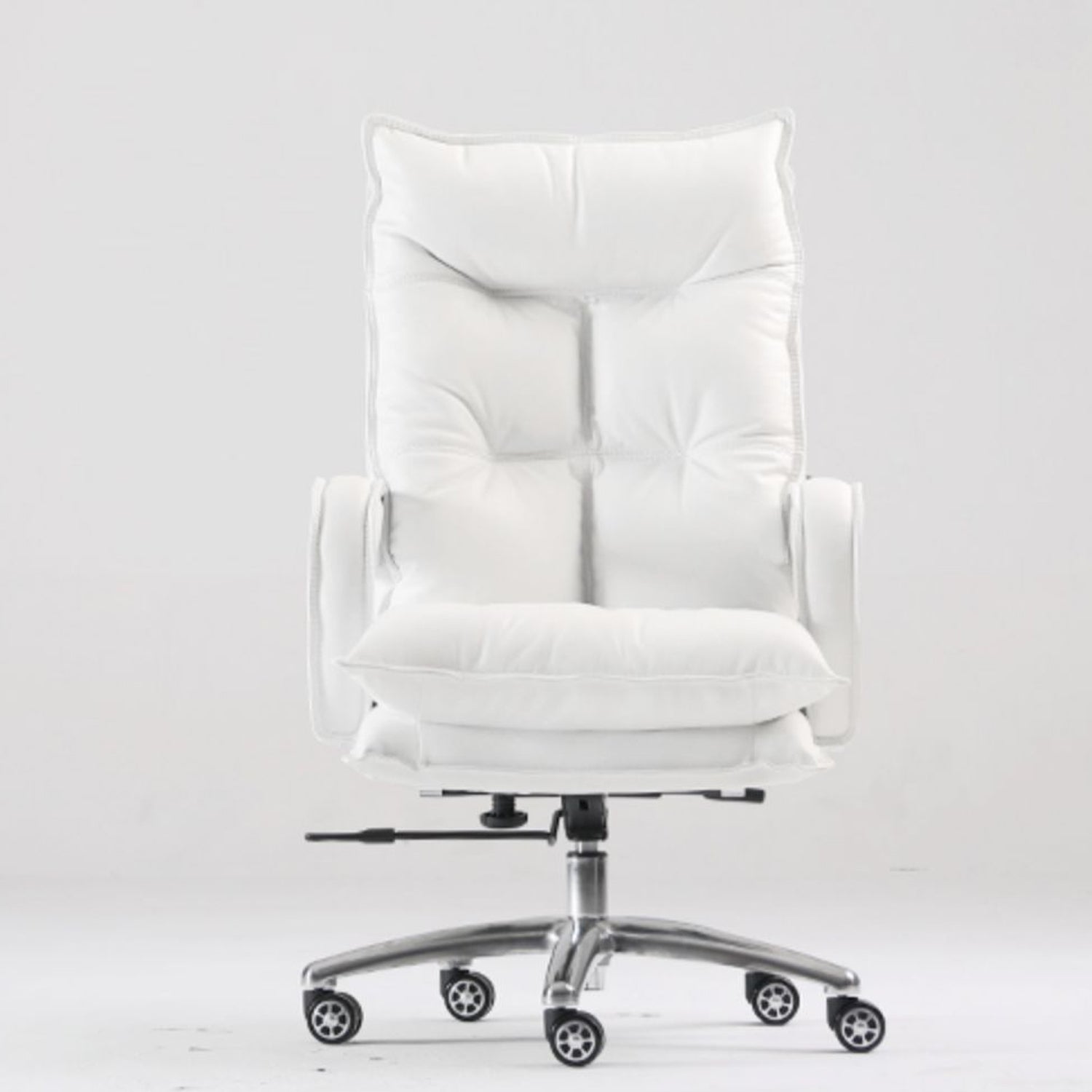 Silver Aluminium Modern Desk Chair with High Back Conference Chair Clearhalo 'furn' 'furn_office_chair' 'Furniture' 'furniture_office_chair' 'Office Chairs' 'Office Furniture' 'office_chair' 5057556