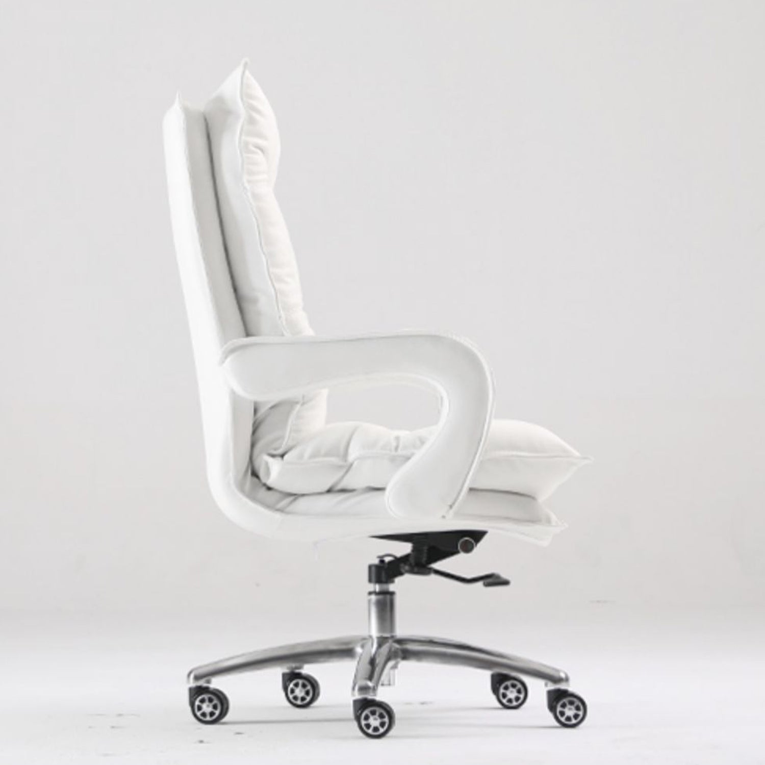Silver Aluminium Modern Desk Chair with High Back Conference Chair Clearhalo 'furn' 'furn_office_chair' 'Furniture' 'furniture_office_chair' 'Office Chairs' 'Office Furniture' 'office_chair' 5057558