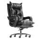 Silver Aluminium Modern Desk Chair with High Back Conference Chair Gloss Black Leather Clearhalo 'furn' 'furn_office_chair' 'Furniture' 'furniture_office_chair' 'Office Chairs' 'Office Furniture' 'office_chair' 5057562