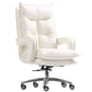 Silver Aluminium Modern Desk Chair with High Back Conference Chair Off-White Leather Clearhalo 'furn' 'furn_office_chair' 'Furniture' 'furniture_office_chair' 'Office Chairs' 'Office Furniture' 'office_chair' 5057570