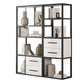 Glam Style Bookshelf Open Back Bookcase for Home Office and Study Room 59.1"L x 11.8"W x 70.9"H Black Clearhalo 'Bookcases' 'furn' 'furn_bookcases' 'Furniture' 'furniture_bookcases' 'Office Furniture' 5057575