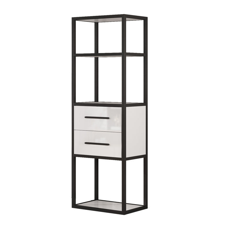 Glam Style Bookshelf Open Back Bookcase for Home Office and Study Room 23.6"L x 11.8"W x 70.9"H Clearhalo 'Bookcases' 'furn' 'furn_bookcases' 'Furniture' 'furniture_bookcases' 'Office Furniture' 5057577