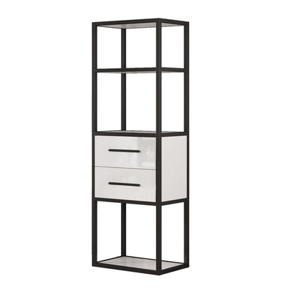 Glam Style Bookshelf Open Back Bookcase for Home Office and Study Room 23.6"L x 11.8"W x 70.9"H Clearhalo 'Bookcases' 'furn' 'furn_bookcases' 'Furniture' 'furniture_bookcases' 'Office Furniture' 5057577