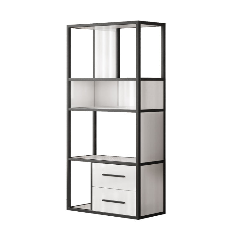 Glam Style Bookshelf Open Back Bookcase for Home Office and Study Room 35.4"L x 11.8"W x 70.9"H Clearhalo 'Bookcases' 'furn' 'furn_bookcases' 'Furniture' 'furniture_bookcases' 'Office Furniture' 5057578