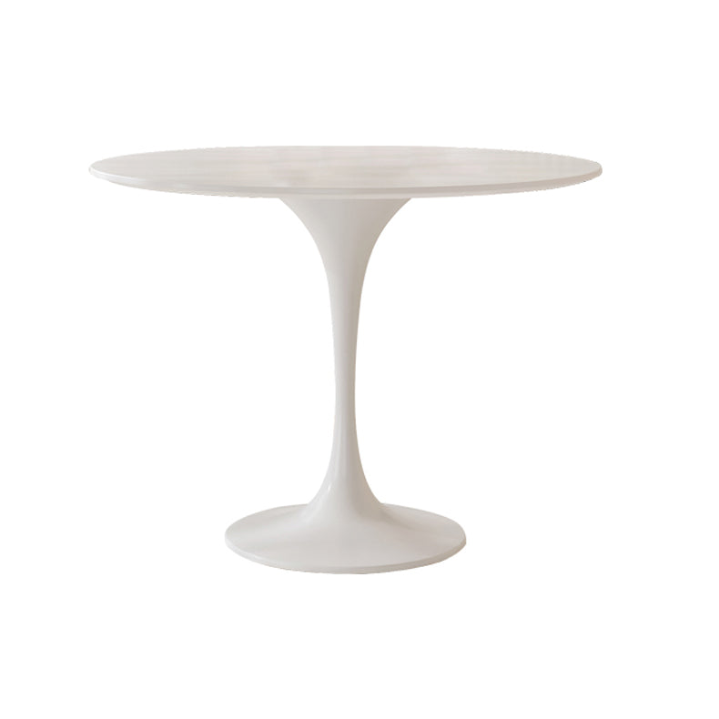 Modern 1/3/5 Pieces Dining Set Round Stone Dining Table for Kitchen White 39"L x 39"W Clearhalo 'Dining Room Sets' 'Dining Tables & Seating' 'dining_room_set' 'furn' 'furn_dining_room_set' 'Furniture' 'furniture_dining_room_set' 'Kitchen & Dining Furniture' 5057605