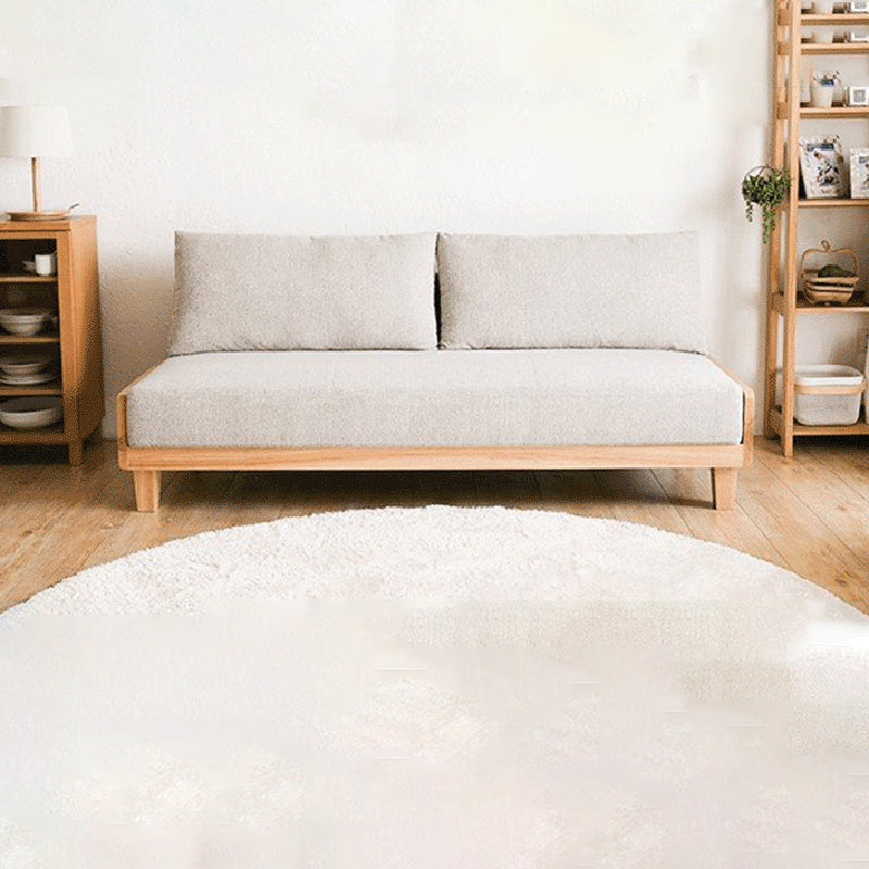 Linen Modern Armless Sofa Wooden Sleeper Sofa for Living Room, Apartment 82"L x 35"W x 31.5"H Off-White Clearhalo 'furn' 'furn_sofas' 'Furniture' 'furniture_sofas' 'Living Room Furniture' 'Sofa' 'sofas' 5057620