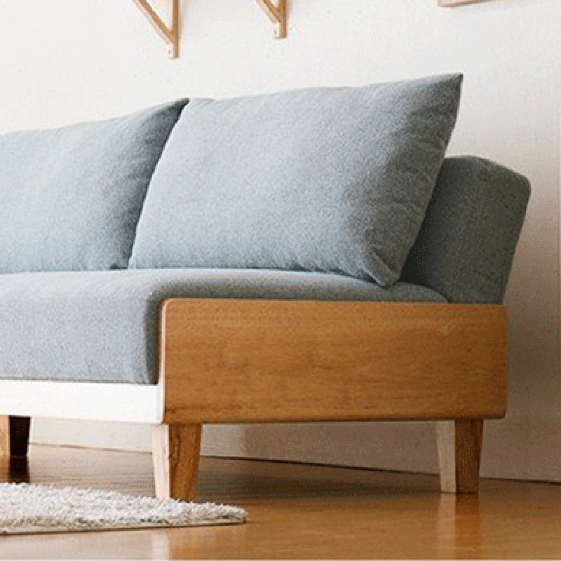Linen Modern Armless Sofa Wooden Sleeper Sofa for Living Room, Apartment Clearhalo 'furn' 'furn_sofas' 'Furniture' 'furniture_sofas' 'Living Room Furniture' 'Sofa' 'sofas' 5057628
