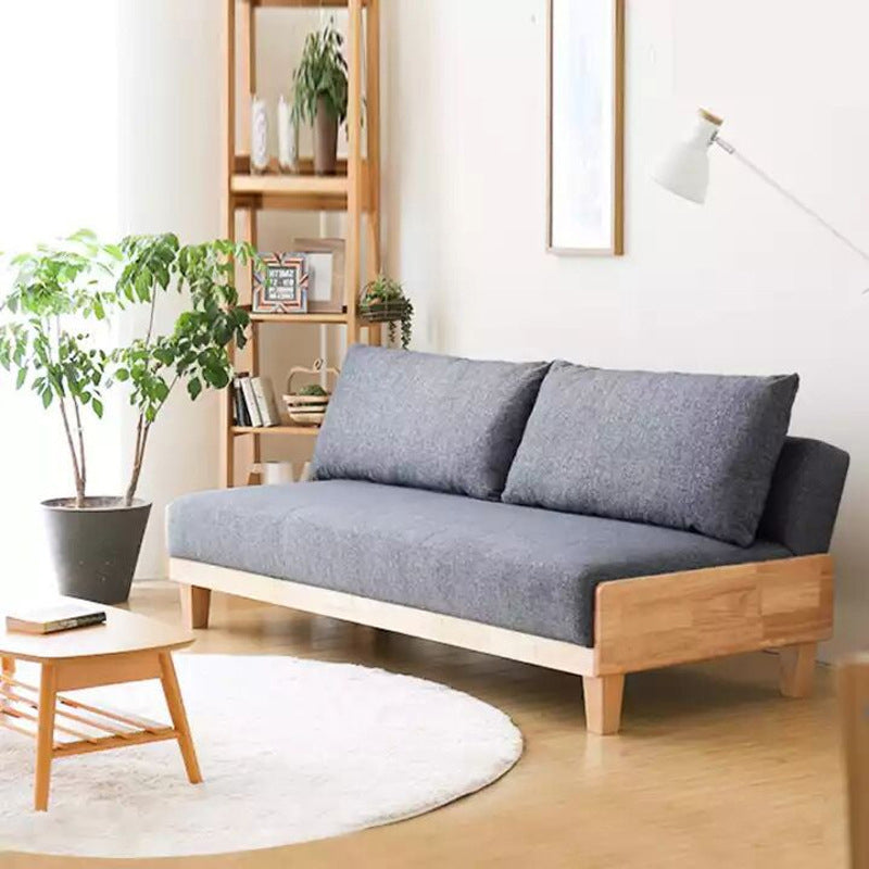 Linen Modern Armless Sofa Wooden Sleeper Sofa for Living Room, Apartment Clearhalo 'furn' 'furn_sofas' 'Furniture' 'furniture_sofas' 'Living Room Furniture' 'Sofa' 'sofas' 5057632