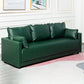 Standard Square Arm Sofa 25.59" D x 27.55" H Sofa for Living Room Green PU（Polyurethane） Clearhalo 'furn' 'furn_sofas' 'Furniture' 'furniture_sofas' 'Living Room Furniture' 'Sofa' 'sofas' 5057635