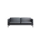 Glam Black Cushions Square Arm Genuine Leather Stationary Sofa 71"L x 31"W x 31"H Genuine Leather Clearhalo 'furn' 'furn_sofas' 'Furniture' 'furniture_sofas' 'Living Room Furniture' 'Sofa' 'sofas' 5057662