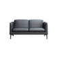 Glam Black Cushions Square Arm Genuine Leather Stationary Sofa 53"L x 31"W x 31.5"H Clearhalo 'furn' 'furn_sofas' 'Furniture' 'furniture_sofas' 'Living Room Furniture' 'Sofa' 'sofas' 5057663