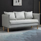 3 Seater 26.3"H Faux Leather Square Arm Sofa for Living Room Smoke Gray Clearhalo 'furn' 'furn_sofas' 'Furniture' 'furniture_sofas' 'Living Room Furniture' 'Sofa' 'sofas' 5057672