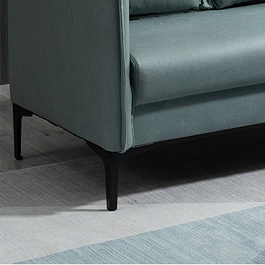 3 Seater 26.3"H Faux Leather Square Arm Sofa for Living Room Clearhalo 'furn' 'furn_sofas' 'Furniture' 'furniture_sofas' 'Living Room Furniture' 'Sofa' 'sofas' 5057676