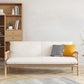 Linen Contemporary Square Arm Sofa Wooden Standard Sofa for Living Room, Apartment 65''L x29"W x 30"H Natural Wood Clearhalo 'furn' 'furn_sofas' 'Furniture' 'furniture_sofas' 'Living Room Furniture' 'Sofa' 'sofas' 5057679